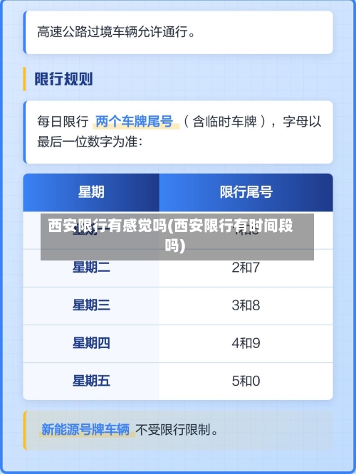 西安限行有感觉吗(西安限行有时间段吗)-第2张图片