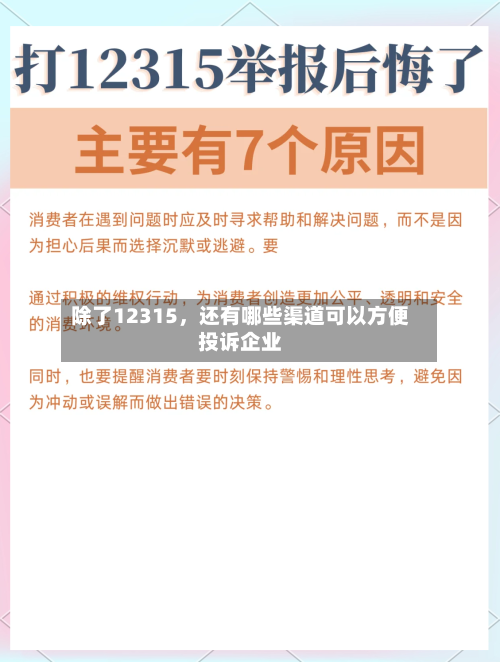 除了12315	，还有哪些渠道可以方便投诉企业-第3张图片