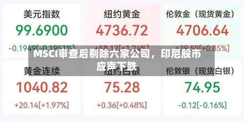 MSCI审查后剔除六家公司，印尼股市应声下跌-第1张图片