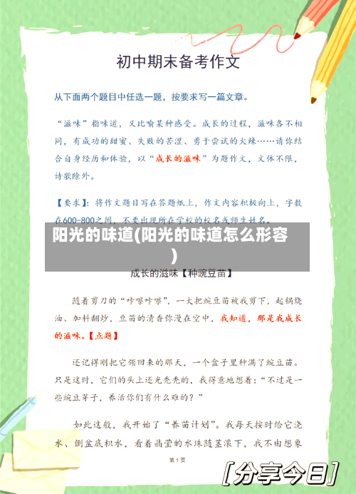 阳光的味道(阳光的味道怎么形容)-第3张图片