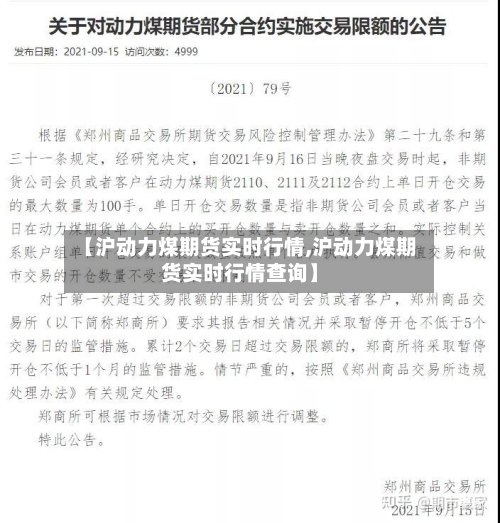 【沪动力煤期货实时行情,沪动力煤期货实时行情查询】-第2张图片