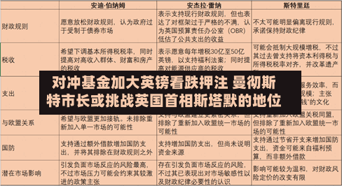 对冲基金加大英镑看跌押注 曼彻斯特市长或挑战英国首相斯塔默的地位-第2张图片