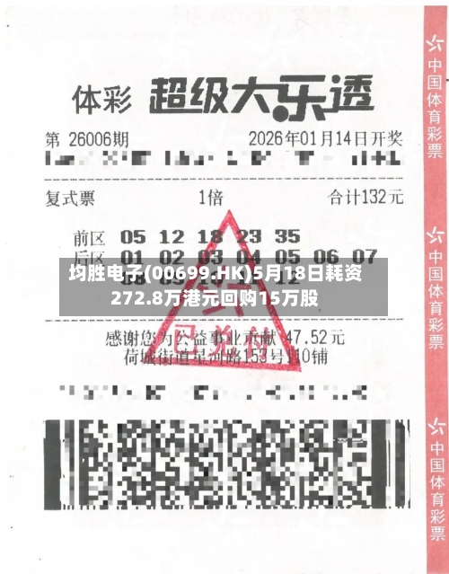 均胜电子(00699.HK)5月18日耗资272.8万港元回购15万股-第1张图片
