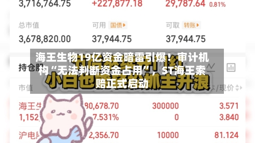 海王生物19亿资金暗雷引爆！审计机构“无法判断资金占用	”，ST海王索赔正式启动-第2张图片