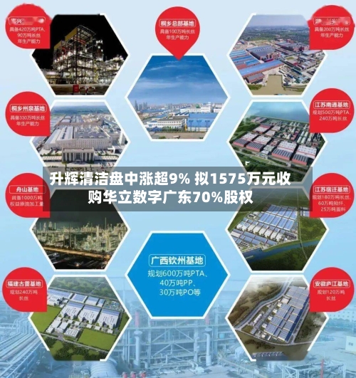 升辉清洁盘中涨超9% 拟1575万元收购华立数字广东70%股权-第1张图片